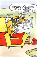 una vignetta di ' Paperino e la ricchezza in pugno' una vignetta di ' Paperino e la ricchezza in pugno'
