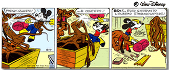 Figura 19. Un altro esempio, decisamente pi&ugrave; cupo, in questa striscia di Floyd Gottfredson, da “Eta Beta e la spia poeta” (1948) - copyright disney