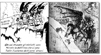 Figura 25. Altri diavoli di Bioletto (a sinistra), stavolta da 'L'inferno di Topolino'. Sono simili ai diavoli medievali - copyright disney